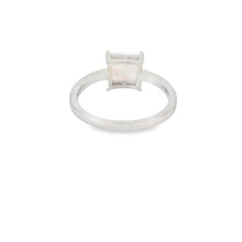 Load image into Gallery viewer, Square White Lab Opal Ring