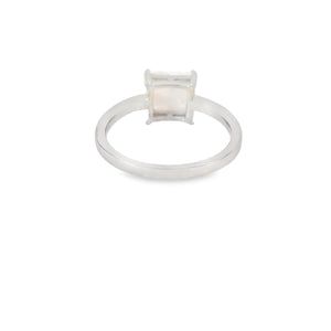 Square White Lab Opal Ring