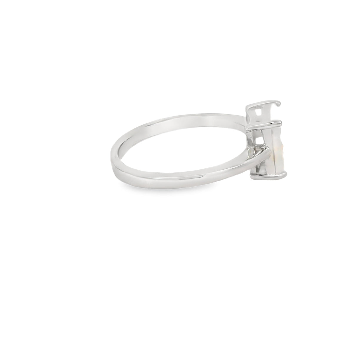 Square White Lab Opal Ring