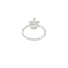 Load image into Gallery viewer, White lab opal turtle sterling silver ring