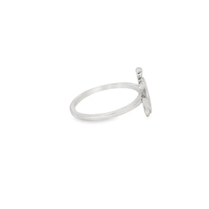 White lab opal turtle sterling silver ring