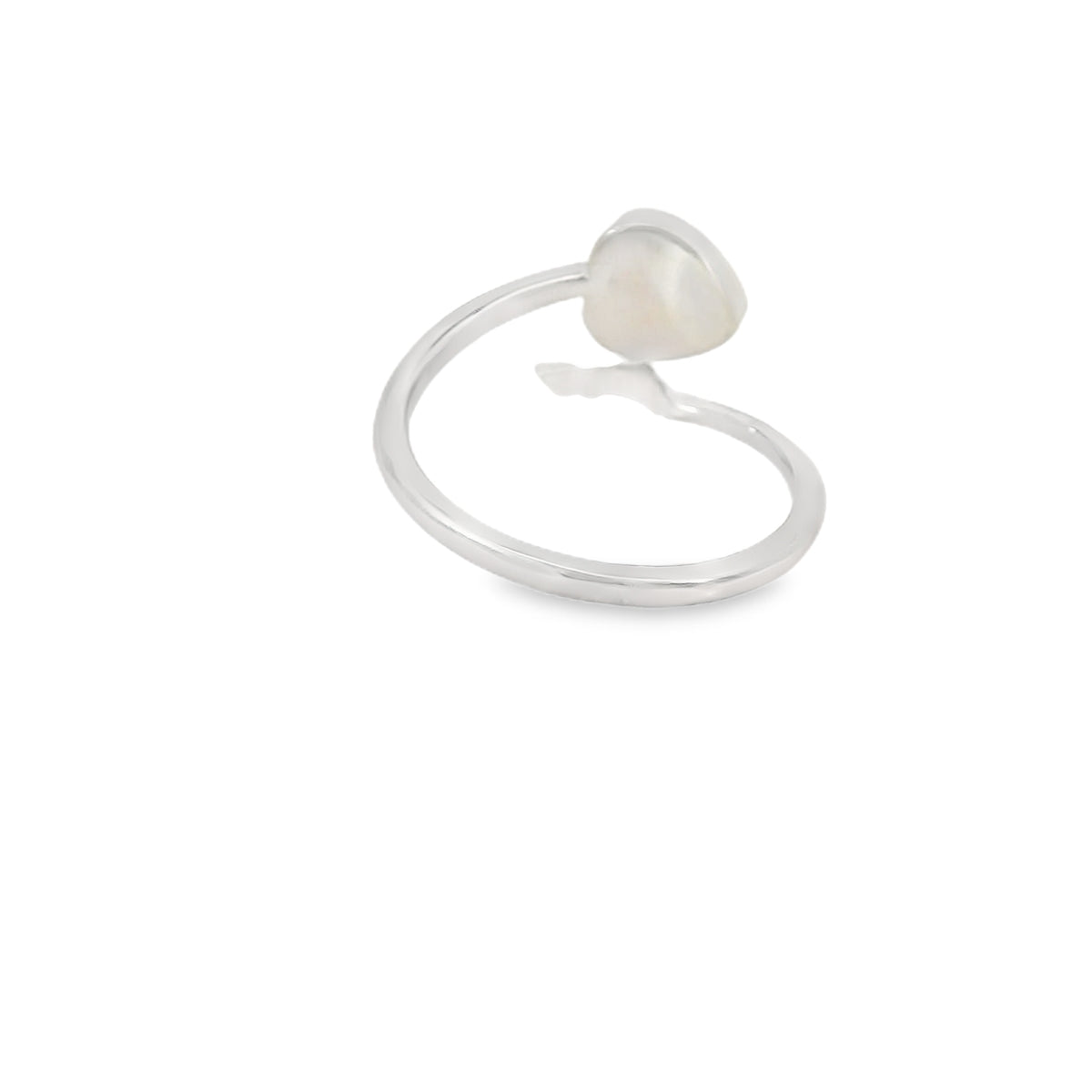 Blue lab opal heart arrow sterling silver ring