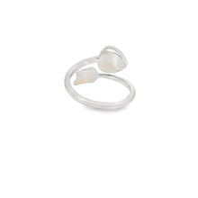 Load image into Gallery viewer, White lab opal heart arrow sterling silver ring
