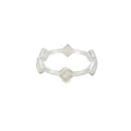 Lab Opal White Rhombus Band Sterling Silver Ring