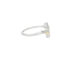 Load image into Gallery viewer, White lab opal cross sterling silver ring