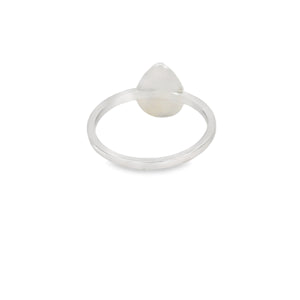 Blue lab opal tear drop with blue enamel ring