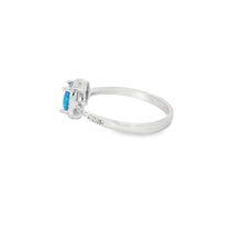 Load image into Gallery viewer, Lab Opal Ring With Cubic Zirconia (Blue)