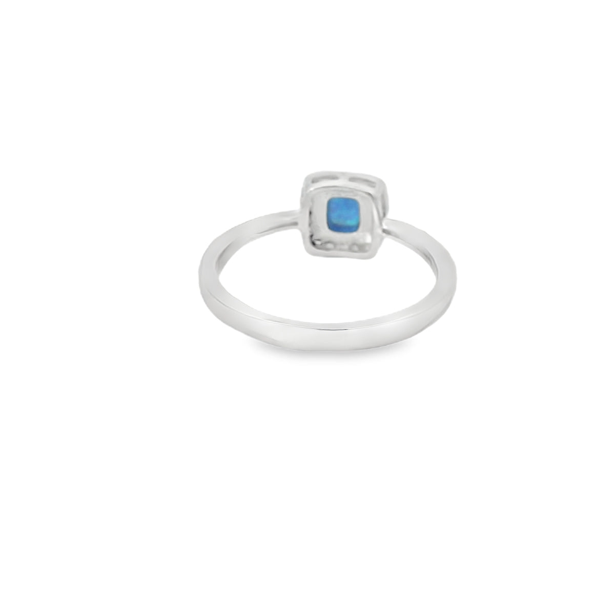 Lab Opal Ring With Cubic Zirconia (Blue)
