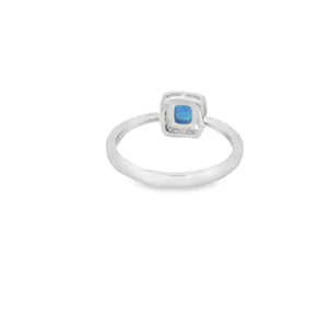 Lab Opal Ring With Cubic Zirconia (Blue)