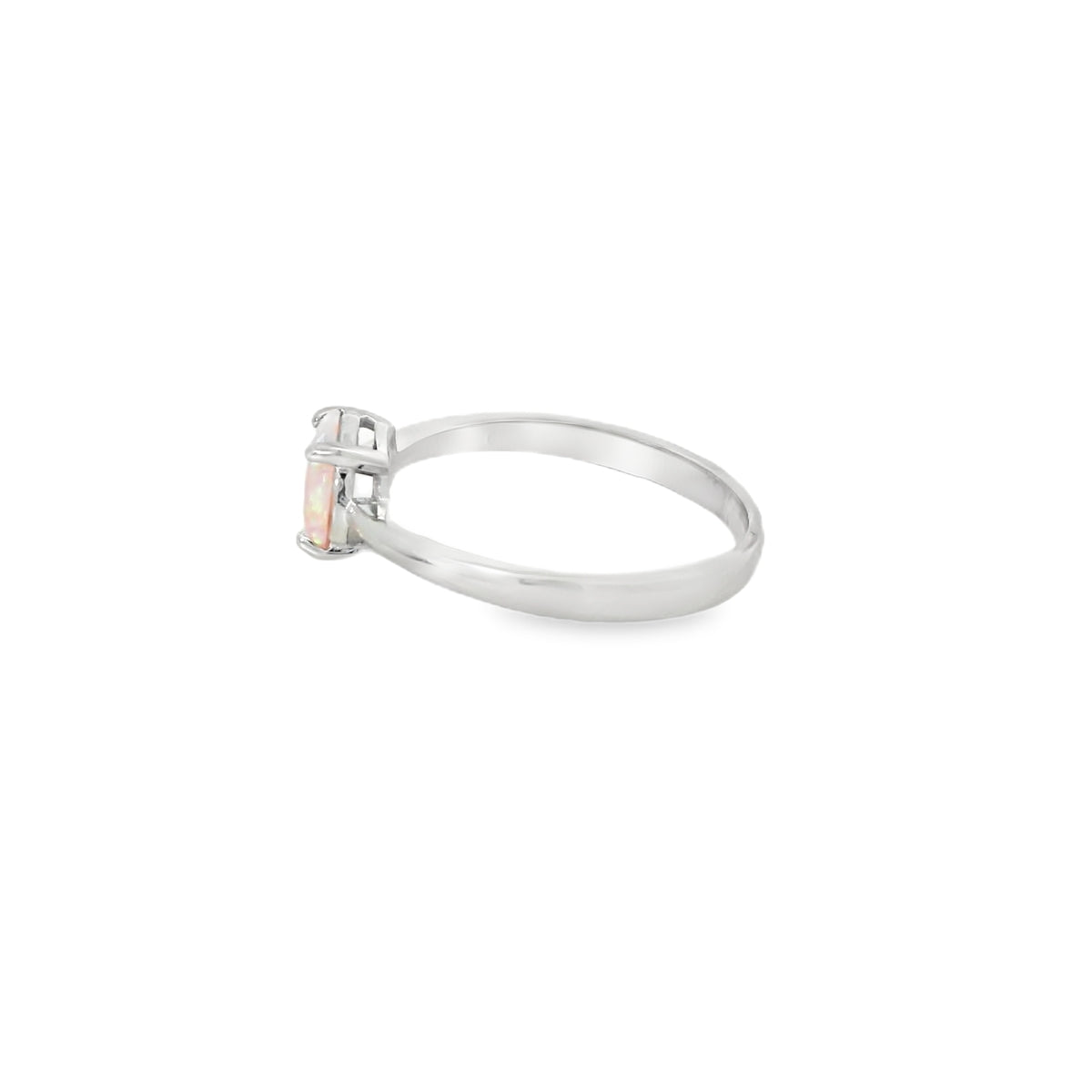 Round 8mm Pink Lab Opal Ring