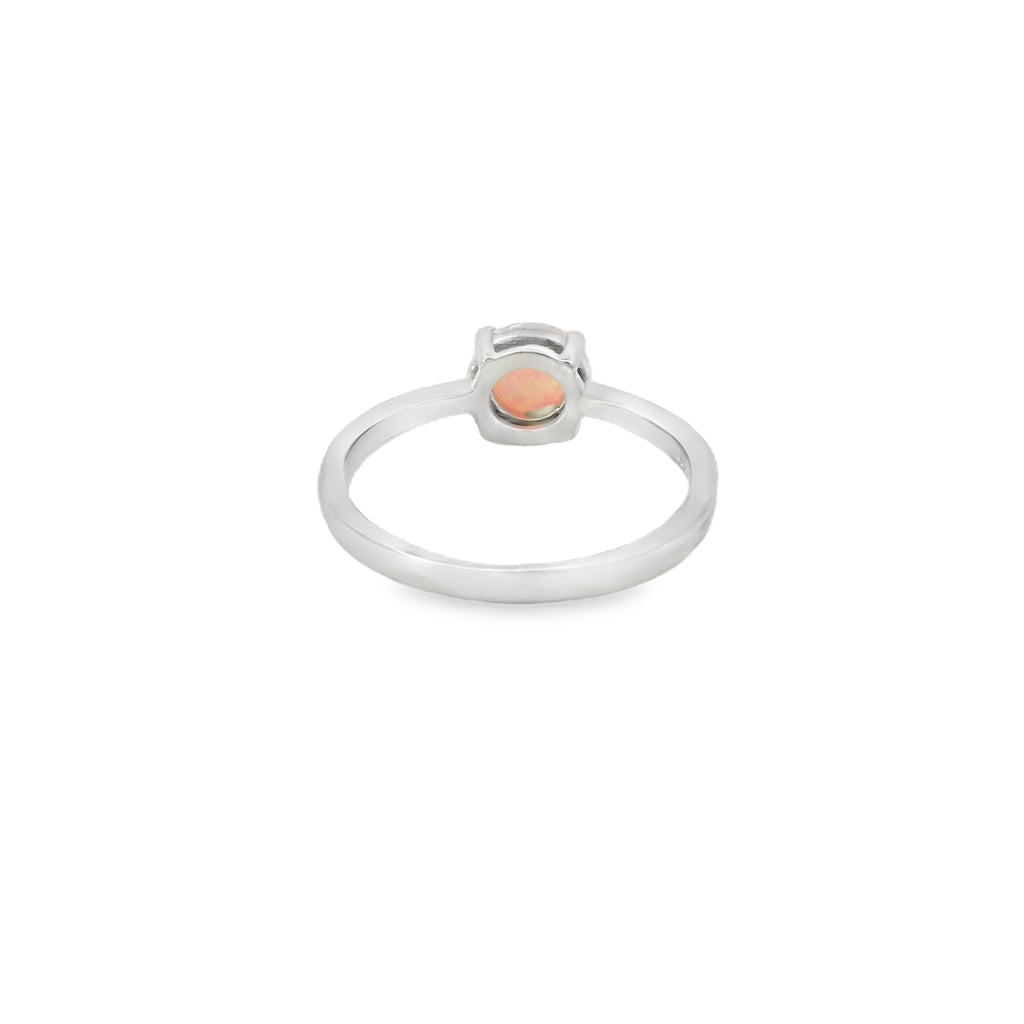 Round 8mm Pink Lab Opal Ring