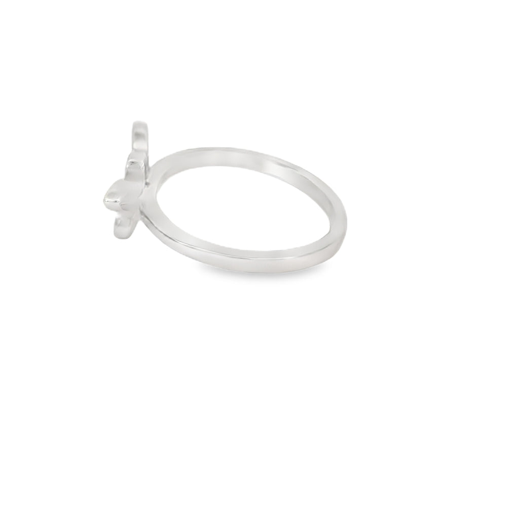 Blue lab opal butterfly sterling silver ring