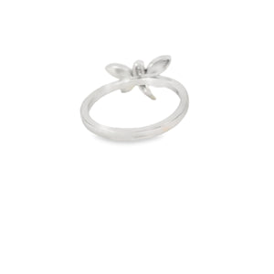 Blue lab opal butterfly sterling silver ring