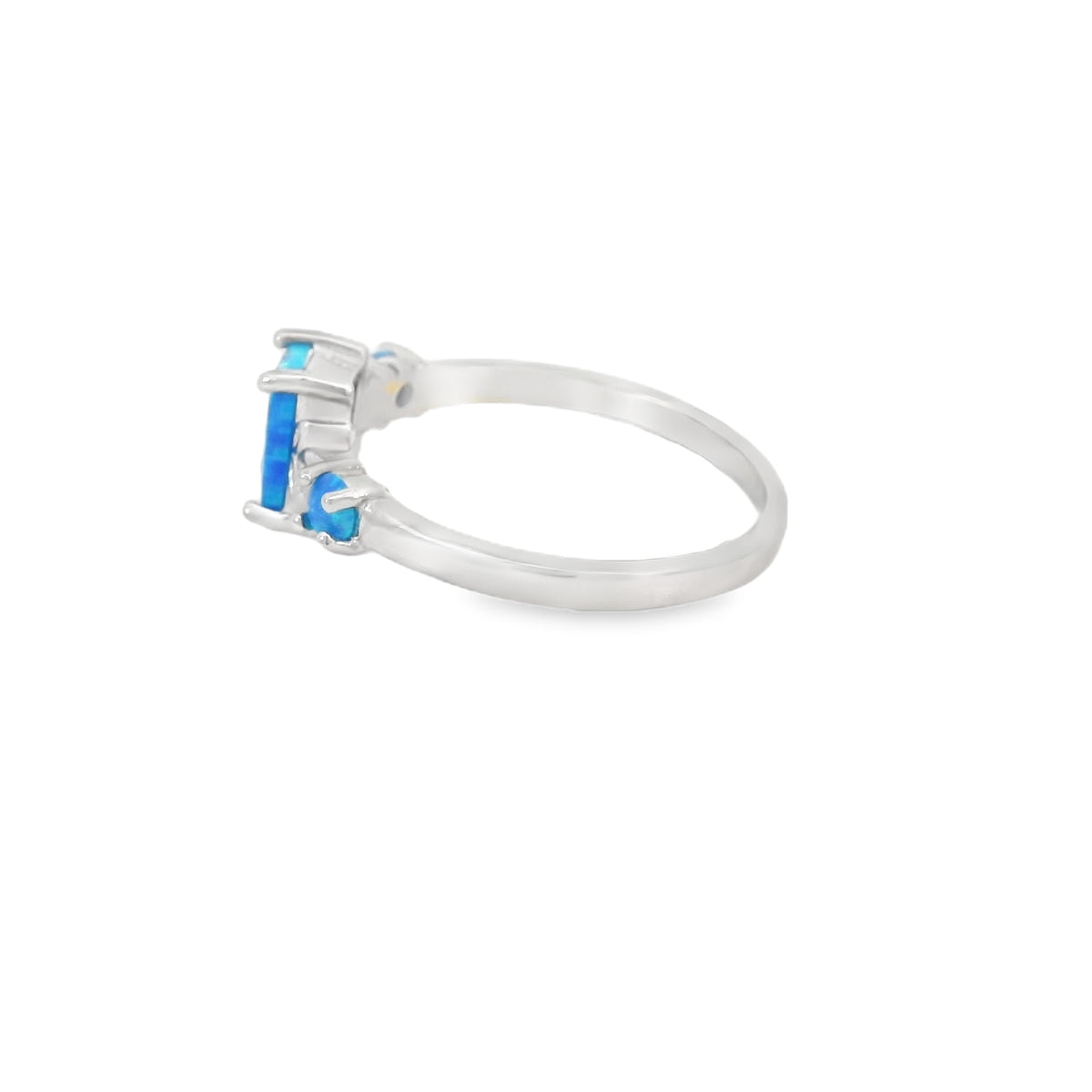 Blue Lab Opal Sterling Silver Ring