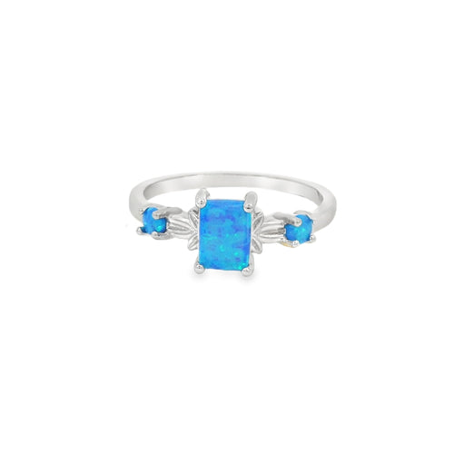 Blue Lab Opal Sterling Silver Ring