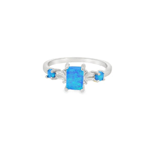 Blue Lab Opal Sterling Silver Ring