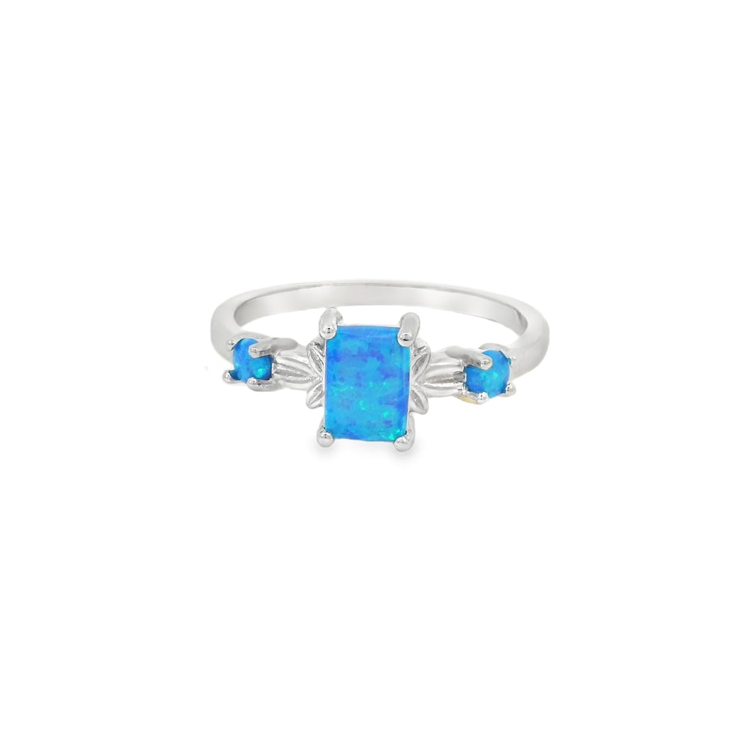 Blue Lab Opal Sterling Silver Ring