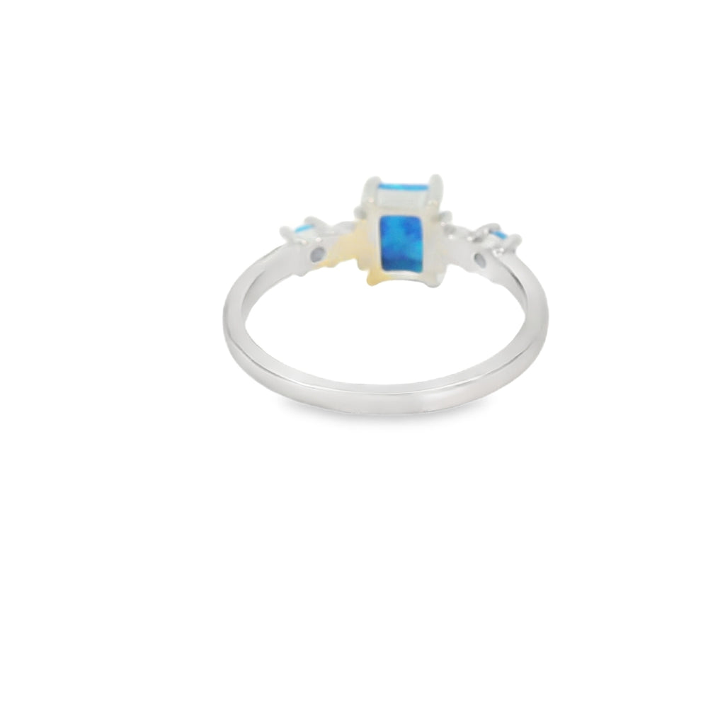 Blue Lab Opal Sterling Silver Ring