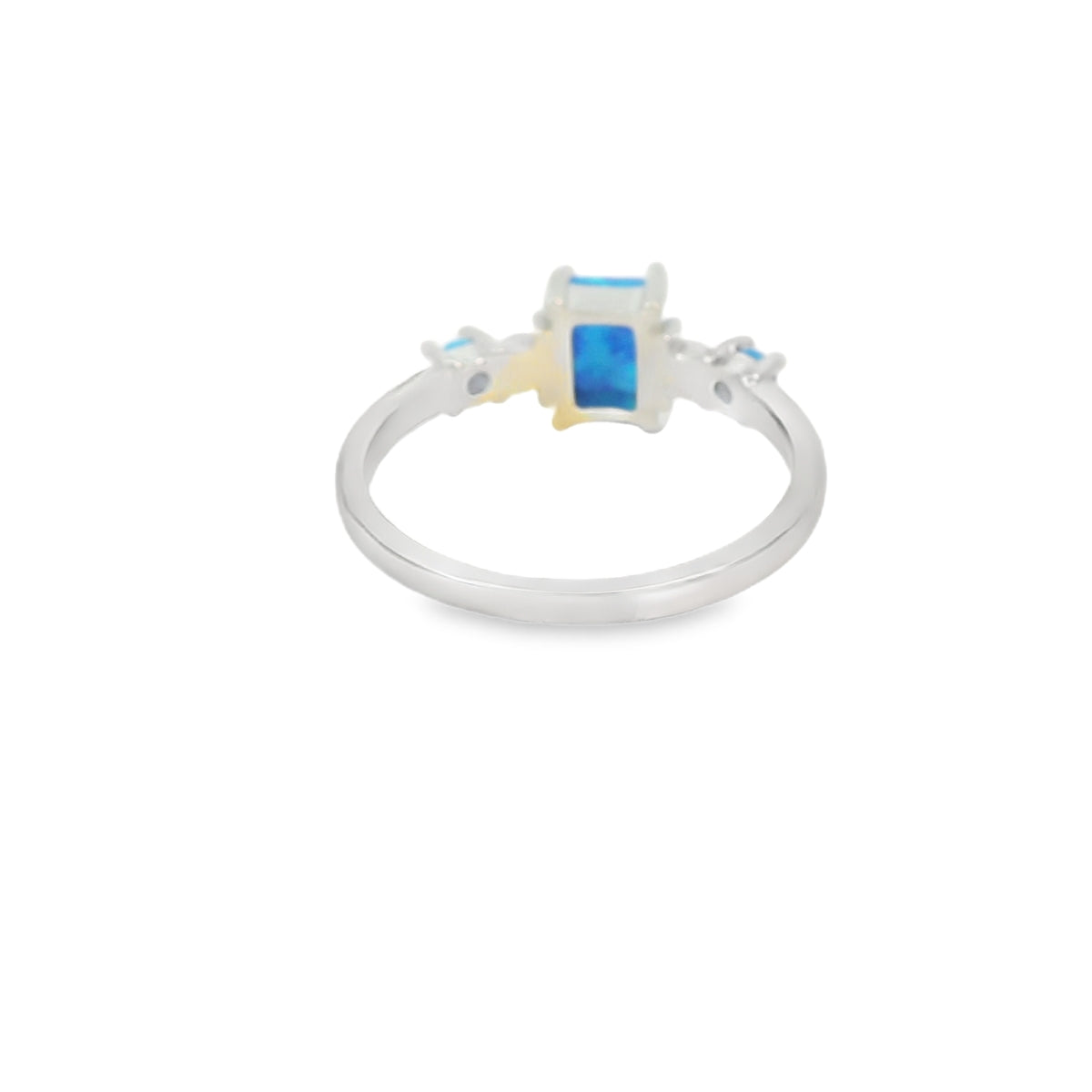 Blue Lab Opal Sterling Silver Ring
