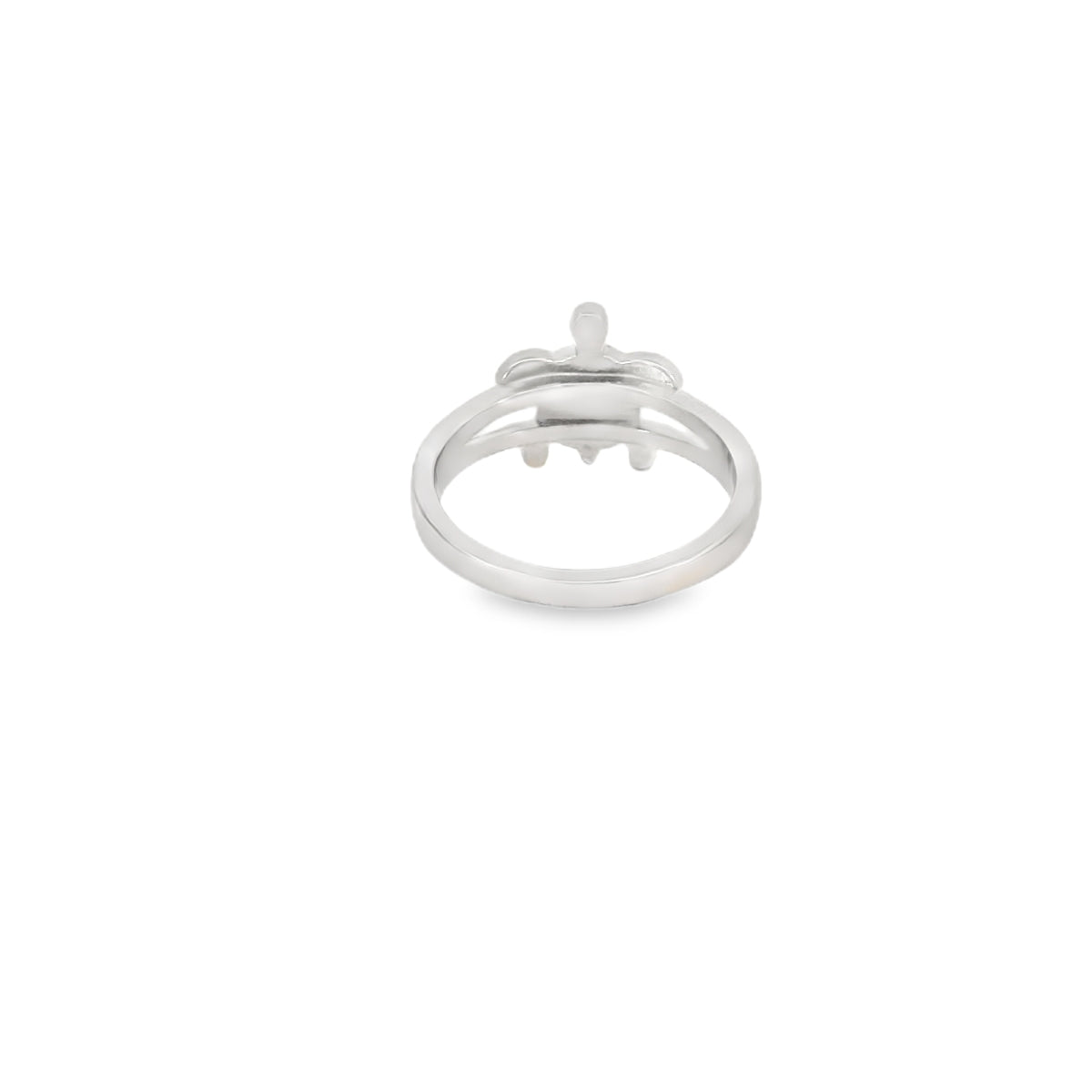 Blue lab opal turtle sterling silver ring