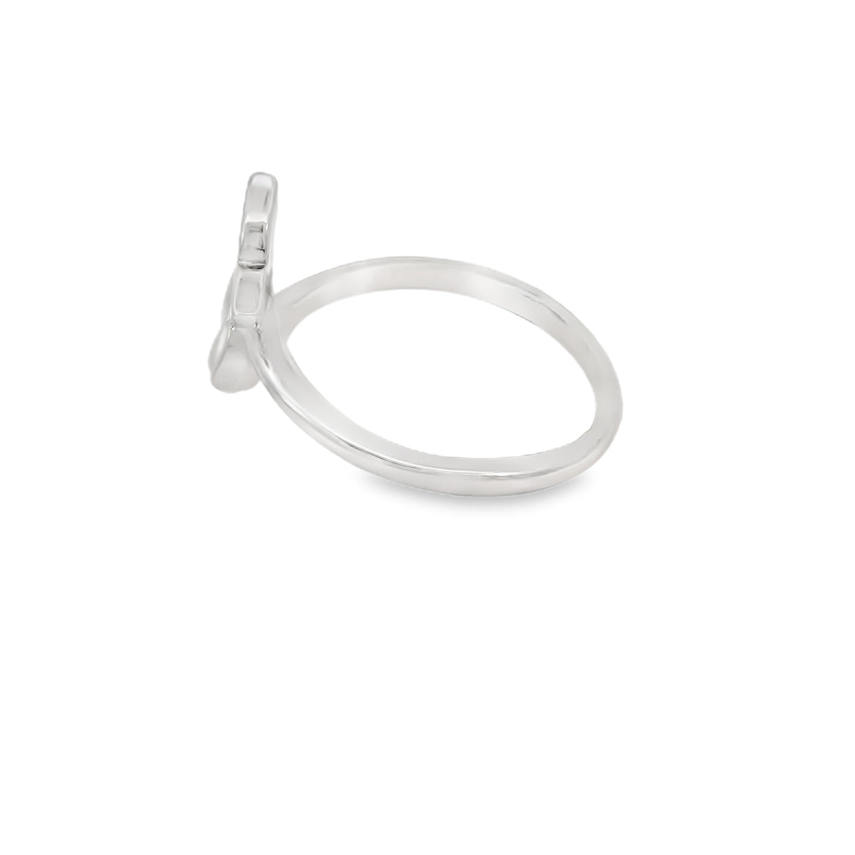 White lab opal butterfly sterling silver ring