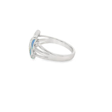 Load image into Gallery viewer, Blue lab opal butterfly sterling silver ring