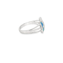 Load image into Gallery viewer, Blue lab opal butterfly sterling silver ring