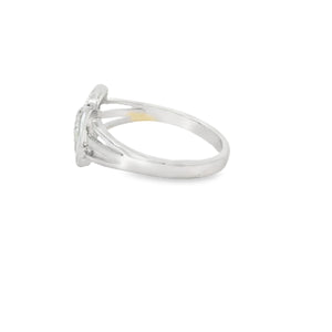 White lab opal butterfly sterling silver ring