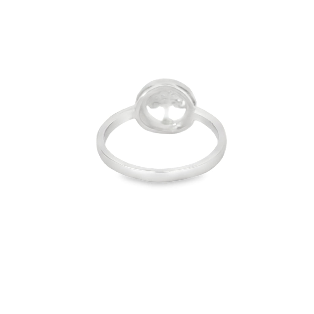 Blue lab opal tree of life sterling silver ring