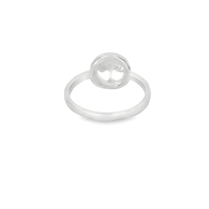 Blue lab opal tree of life sterling silver ring