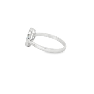 White lab opal tree of life sterling silver ring