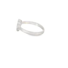 Load image into Gallery viewer, White lab opal 7x7mm heart cubic zirconia sterling silver ring