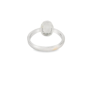 Blue Lab Opal Oval 7x5mm Cubic Zirconia Sterling Silver Ring