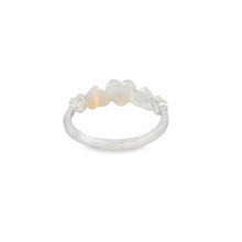 Load image into Gallery viewer, Blue lab opal hearts sterling silver ring