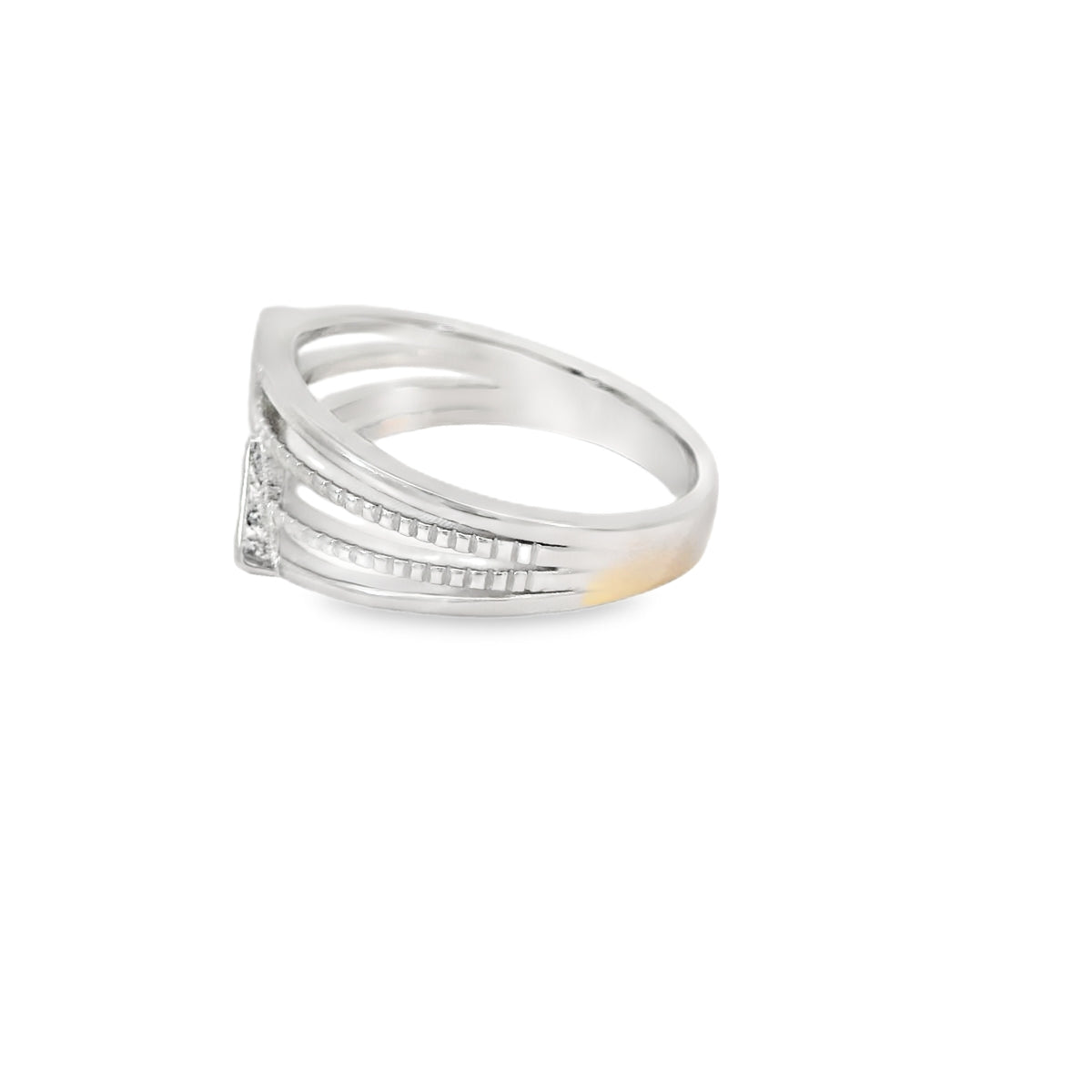 Two blue triangle lab opal sterling silver ring