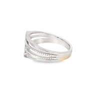 Load image into Gallery viewer, Two blue triangle lab opal sterling silver ring