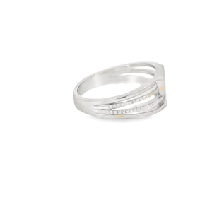 Two blue triangle lab opal sterling silver ring