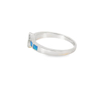 Load image into Gallery viewer, Blue Lab Opal Purple Tear Drop Cubic Zirconia Ring
