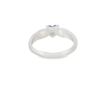 Load image into Gallery viewer, Blue Lab Opal 6x6mm Purple Cubic Zirconia Ring
