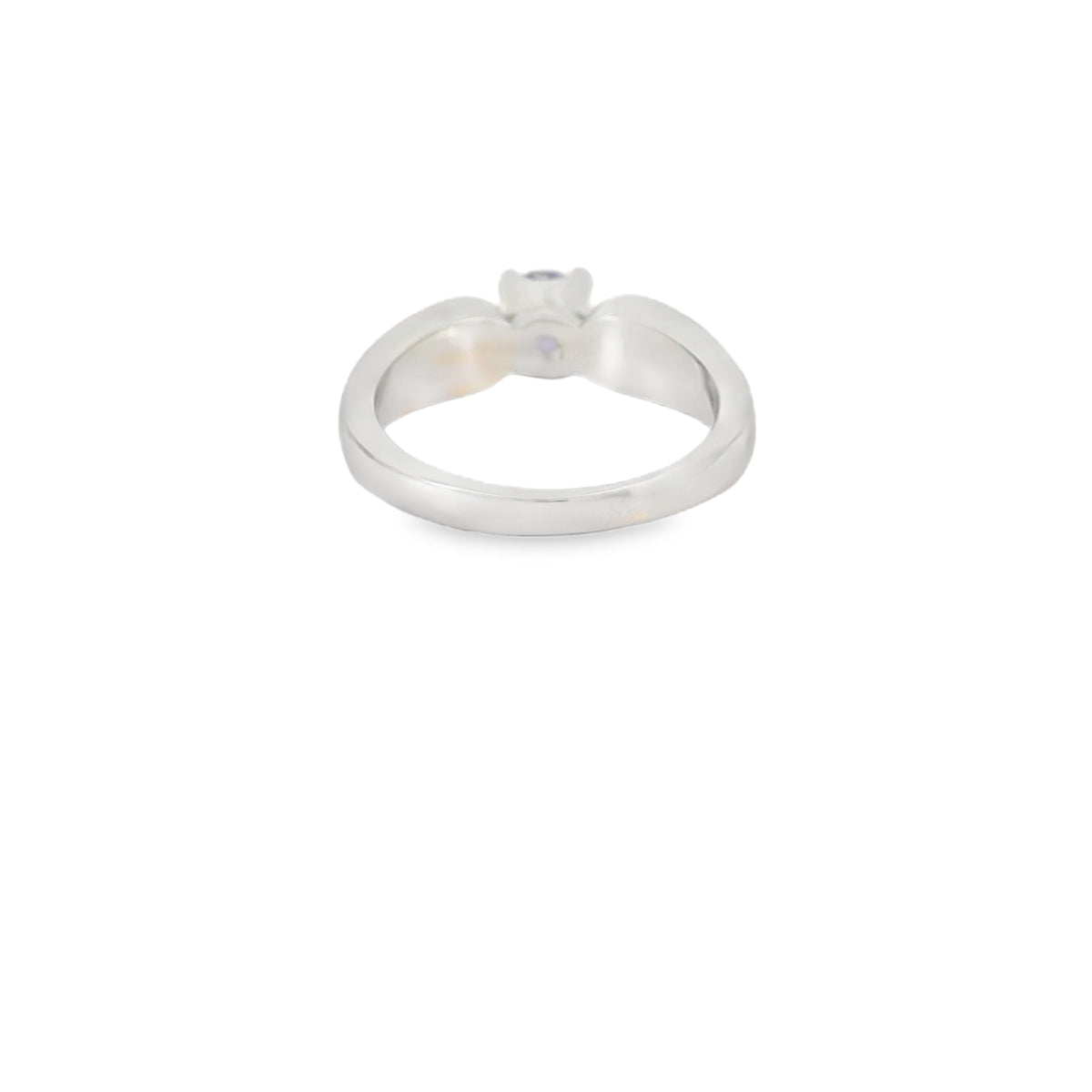 Blue Lab Opal 5mm Round Purple Cubic Zirconia Ring