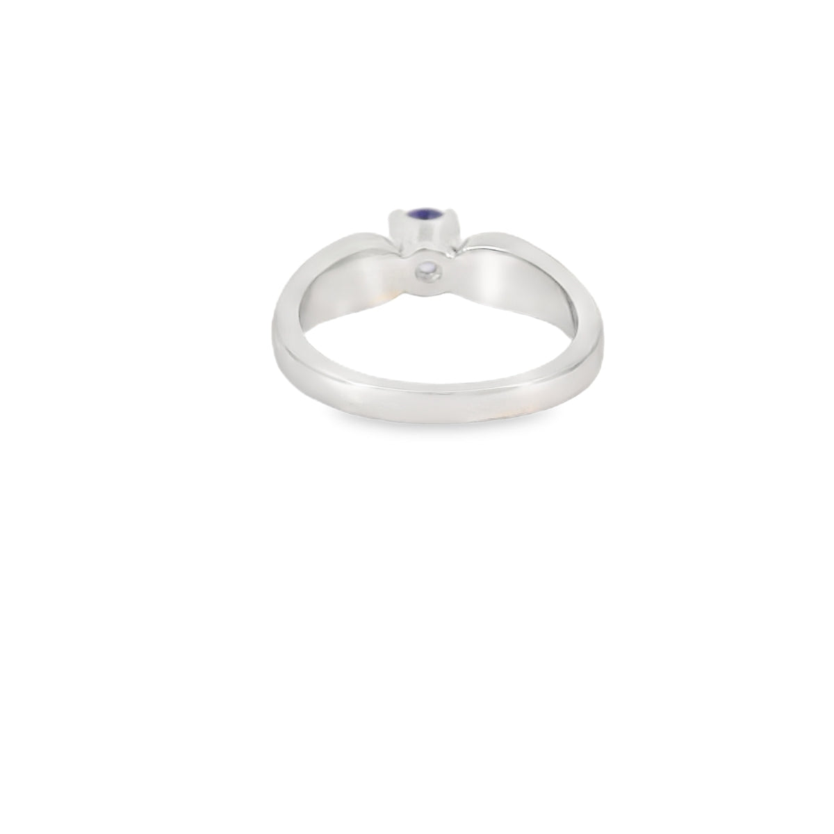 White Lab Opal 5mm Purple Round Cubic Zirconia Ring