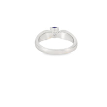 Load image into Gallery viewer, White Lab Opal 5mm Purple Round Cubic Zirconia Ring