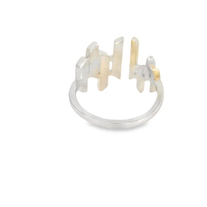 Geometric Blue Lab Opal Sterling Silver Ring