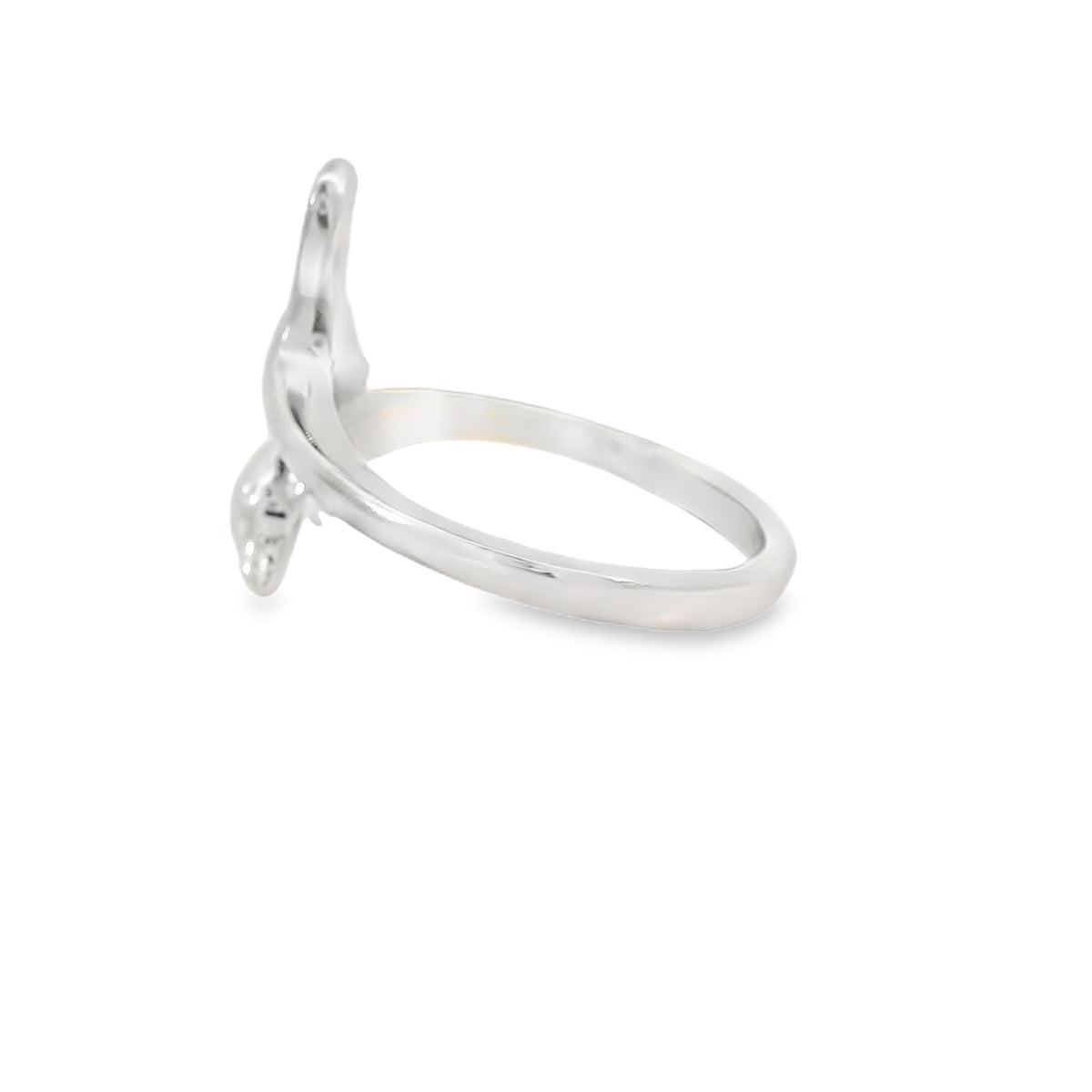 Blue lab opal dolphin sterling silver ring