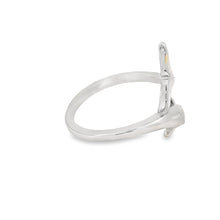 Load image into Gallery viewer, White lab opal dolphin sterling silver ring