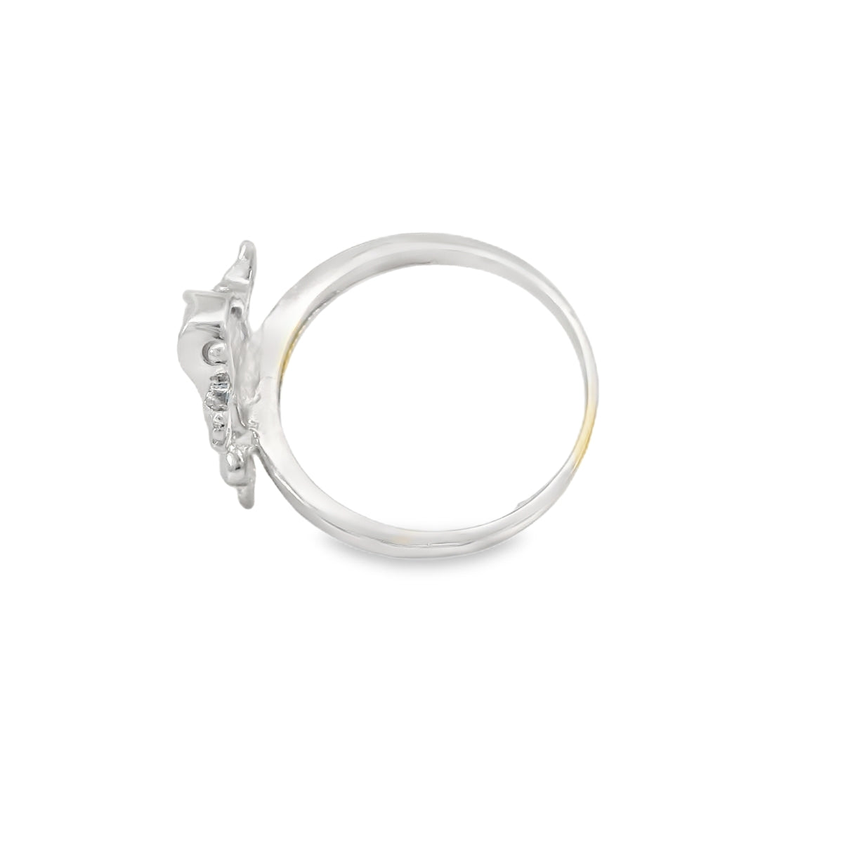 Blue lab opal frog sterling silver ring