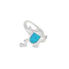Load image into Gallery viewer, Blue lab opal frog sterling silver ring