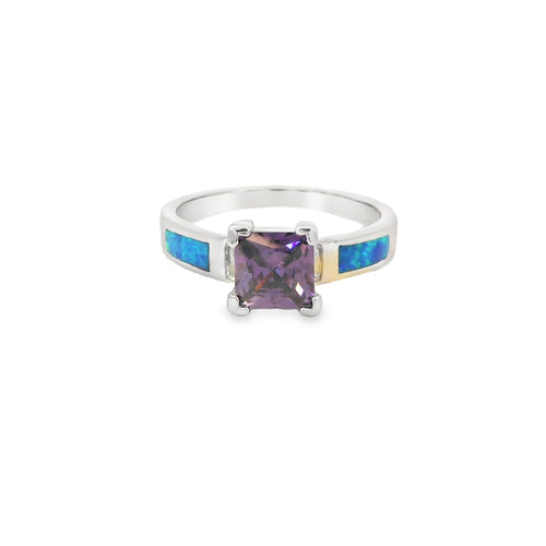 Blue Lab Opal Sterling Silver Ring