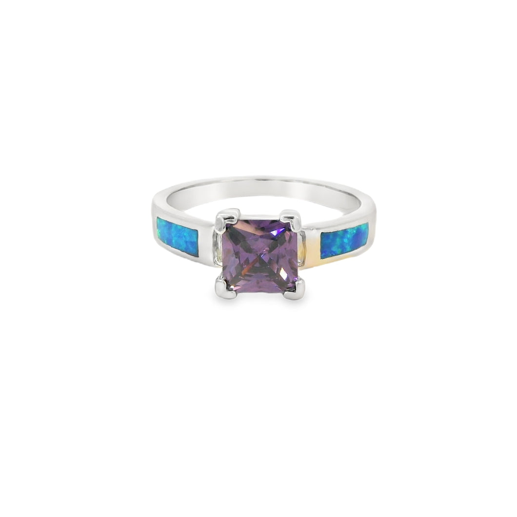 Blue Lab Opal Sterling Silver Ring