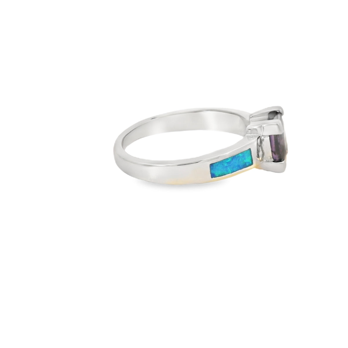 Blue Lab Opal Sterling Silver Ring